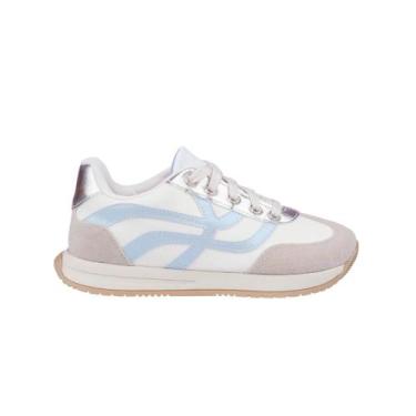 Imagem de Tenis pampili zeal recortes ref 576.024 menina, Branco, Azul, 34