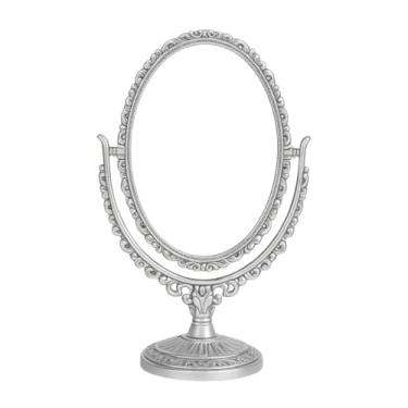 Imagem de Espelho de Mesa Oval Princesa P/Maquiagem 360°g (Prata)