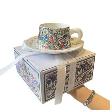 Imagem de Uilita Luxury Coffee Mugs Cup Infuser and Plate, Caneca de chá Decoração para casa, Adequado para escritório/casa, Presente fofo para esposa, Presentes para o dia das mães(White)