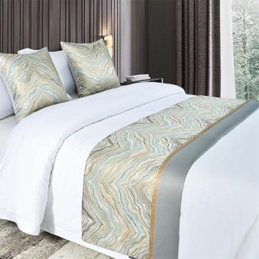 Imagem de WMLTZFUS Tapete de cama jacquard com design decorativo bordado, base sedosa e suave, ideal para reforma de quarto, decoração de férias, decoração de luxo para casa - bolinhos cinzentos||50 * 210 cm
