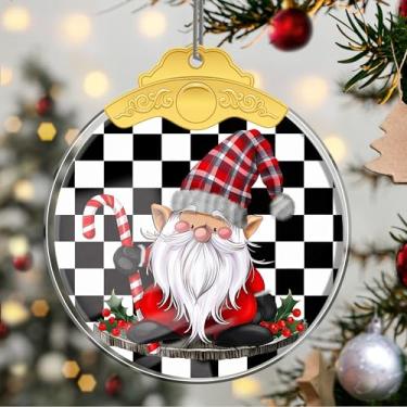 Imagem de Enfeites de Natal para pendurar em cristal anão, enfeites de árvore de Natal feitos à mão, decoração de carro e casa - presentes de Natal, decoração de artesanato em acrílico, ideias de troca de