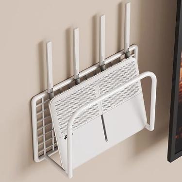 Imagem de Prateleira suspensa para roteador WiFi/caixa de TV prateleira de parede suporte de placa de plugue organizador de armazenamento de cabos (pequeno)