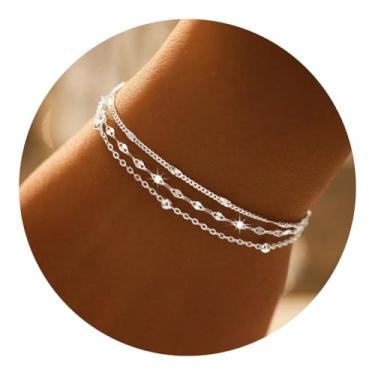 Imagem de Tornozeleiras douradas femininas modernas empilháveis em camadas delicadas acessórios modernos joias presente, One Size, Cobre, Sem Pedra Preciosa