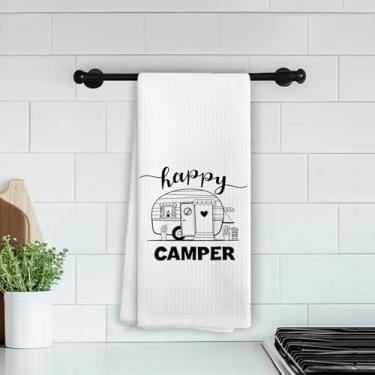 Imagem de Toalhas de cozinha para acampamento, presentes para amantes de acampamento, decoração de acampamento de cabana de acampamento, toalhas de chá de mão para cozinha, banheiro, 40 x 61 cm