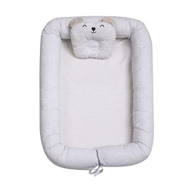 Imagem de Ninho Redutor de Berço C/Travesseiro Papi Friends 70cm X 50cm X 14cm para Bebê Contém 02 Peças
