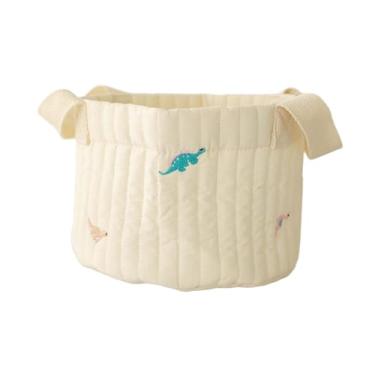 Imagem de simhoa Organizador de fraldas para bebês, cesta de fraldas, portátil, versátil, organizador de trocador, suporte de brinquedos para carro, ambiente, Dinossauro Pequeno