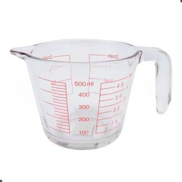 Imagem de 2X Jarra Copo Medidor De Vidro Graduada 500Ml Com Alça