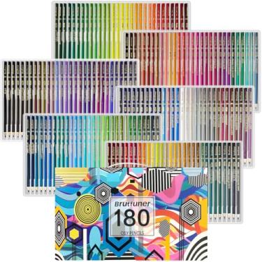 Imagem de LBW 180 lápis de cor para livros de colorir adultos, 12 lápis metálicos, lápis de cor profissional de núcleo macio à base de óleo para artistas iniciantes, esboços de colorir e misturar desenhos