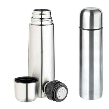 Imagem de Garrafa Térmica Inox 500 ml Slim Café Agua Chá Quente Gelada Academia Escola Cabe no Bolso da Mochila