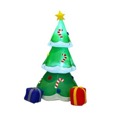 Imagem de shamjina Decoração de Natal inflável para jardim, com plugue europeu, para uso externo. Lindo enfeite de árvore de Natal à prova de vento com luzes de LED