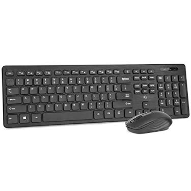 Imagem de Combo de teclado e mouse sem fio – Teclado Rii padrão para PC de escritório e mouse óptico sem fio (preto) (pacote com 10)