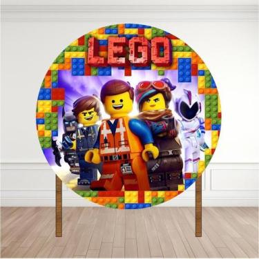 Imagem de Painel Redondo Lona Fosca 1,20M- Tema Lego - 3M
