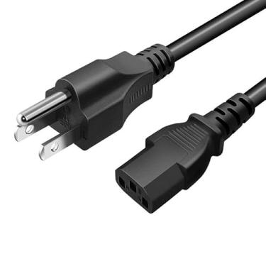 Imagem de Cabo de alimentação CA padrão de 9 m, 10 A, 125 Volts, preto, 3 pinos, para eletrônicos, TV, computador, impressora, rádio, monitor, laptop