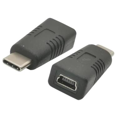 Imagem de A3vsbr adaptador usb otg com conector mini-b v3 fêmea pra tipo-c macho