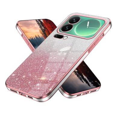 Imagem de Wousunly Compatível com Xiaomi 17 Pro Max, capa protetora transparente brilhante de silicone para Xiaomi 17 Pro Max, capa protetora transparente brilhante (Rosa)
