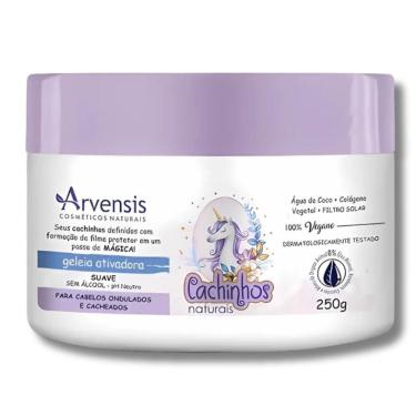 Imagem de Geleia Ativadora Arvensis Cachinhos Naturais Suave Cabelos Ondulados e Cacheados 250g