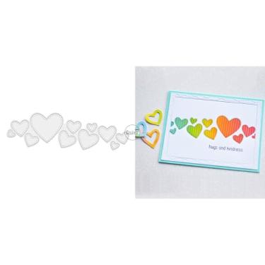 Imagem de DzIxY 11 moldes de corte de metal de corações para kit de fabricação de cartões, conjunto de recortes de papel, estêncil, suprimentos, modelos de máquina