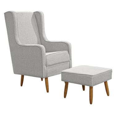 Imagem de Sofá Poltrona De Amamentação áquila Pés Palito E Puff - Anjo De Casa