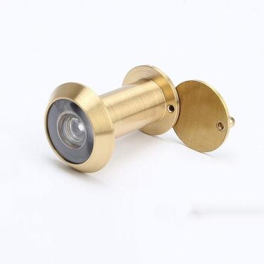 Imagem de Visor De Porta De Aço Escovado De Cobre Com Tampa Traseira, Grande Angular De 200 Graus, Espiando, Proteção Contra Poeira Da Privacidade Da Família, Sand Gold