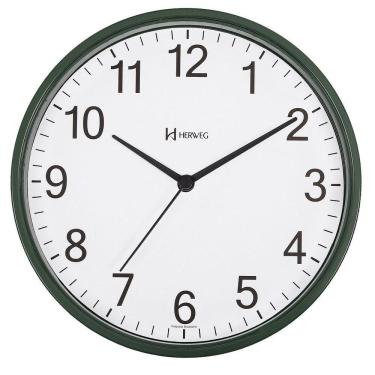 Imagem de Relógio De Parede Preto 22 Cm Herweg Tictac 6101 Verde - Verde