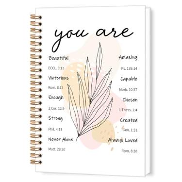 Imagem de TWRVI Caderno espiral cristão inspirador, You are Bible Verse College Ruled Caderno para material de escritório escolar, cadernos religiosos de escrituras 14 x 21 cm, 164 páginas