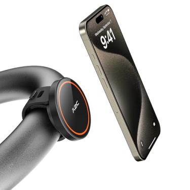 Imagem de A2C Suporte de telefone de ginástica para MagSafe - 17 N52 ímãs fortes Suporte de telefone estável e seguro com alça ajustável, compatível com equipamentos de academia, carrinho, carrinho de compras,