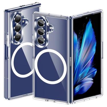 Imagem de Halokin Capa magnética para Samsung Galaxy Z Fold 7, Z Fold 7 [compatível com MagSafe], transparente, ultrafina, à prova de choque, antiamarelamento, para Samsung ZFold7, transparente