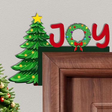 Imagem de 2025 Novo enfeite de porta de Natal decoração de madeira Papai Noel e pinguins placa de canto, porta da frente de férias, janela, manto, decoração de moldura de computador de TV (#K)