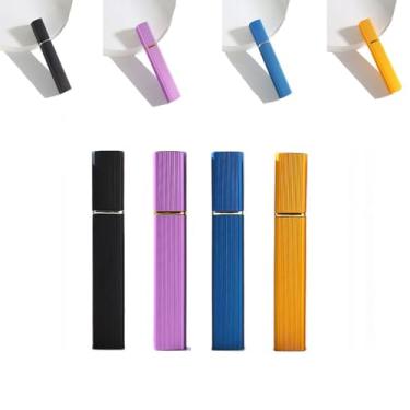 Imagem de Pacote com 4 frascos atomizador de perfume recarregável de 12 ml, névoa fina, à prova de vazamento, frasco de spray de perfume de viagem com interior de vidro para mulheres e homens, atomizador