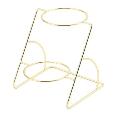 Imagem de Ioensy Suporte para temperos de buffet, suporte profissional estável, prático de metal, organizador de temperos para de buffet de cozinha, 2 Camadas de Ouro