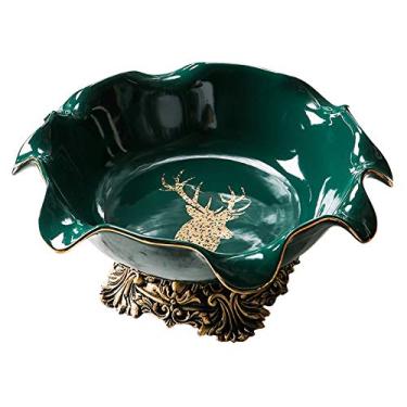 Imagem de Cesta de frutas elegante criativa estilo europeu mesa de jantar de cerâmica tigela de frutas nozes lanche prato de frutas casa sala de estar mesa de café decoração ornamentos prato de frutas de você