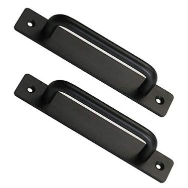 Imagem de Puxadores de porta de 2 peças, puxadores de porta deslizantes, maçanetas de porta de celeiro para portão de jardim puxadores de porta de guarda-roupa para portas de casa, portas de madeira, portas de