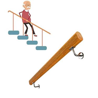 Imagem de SENNIAN Corrimão - Kit completo (30 cm-600 cm). Corrimão de escada com montagens, trilhos de segurança antiderrapantes de madeira maciça, adequado para bares, lofts, villas, jardins de infância