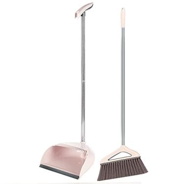 Imagem de Conjunto de vassoura de cabo longo com vassoura dobrável e pá de lixo combinação de vassoura de plástico (9) (1)