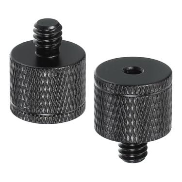 Imagem de PATIKIL Adaptador de parafuso de tripé M4 fêmea para macho de 1/10.2 cm, 2 peças de conectores de porca de tripé parafuso de montagem para câmera, conversor de cabeça dupla para suporte de microfone