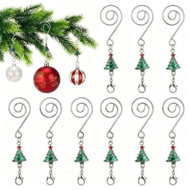 Imagem de Otoolling 12 peças de ganchos de enfeite de Natal, bota de árvore, boneco de neve, cabide de Natal com gancho em S e garra de lagosta, ganchos decorativos de metal para enfeites de Natal para