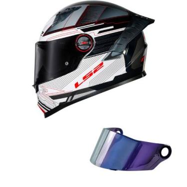 Imagem de Capacete LS2 FF358 Pro Digital Preto e Branco Mais Viseira Camaleão, 6