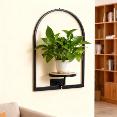 Imagem de Naroote Suporte para Plantas de Parede, Plantador de Parede para Plantas Interior Ferro Resistente Moldura Decorativa Janela Suporte para Vasos Flores Múltiplas Elegante e Prático