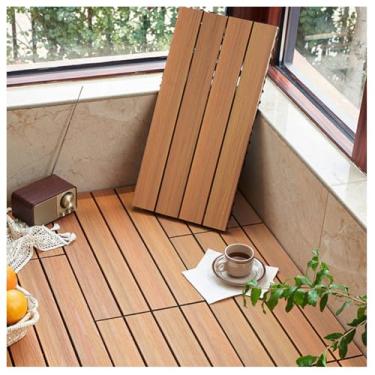 Imagem de SPXMQSS Decks compostos, azulejos de piso ao ar livre, azulejos cortáveis internos para jardim piscina varanda varanda pavimento de varanda, montagem livre de ferramentas A 12 peças