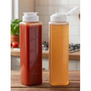 Imagem de NiHome Dispensador de mel sem gotejamento, 283 g livre de BPA - design superior à prova de vazamento garante derramamento preciso e sem bagunça com um aperto simples. Perfeito para mel, xarope