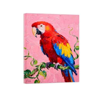 Imagem de Animais Pintura Arte Parede - Papagaio No.2 - Impressões em tela - Moderno Colorida Pôster para decoração sala de estar 70x90cm Tela Embrulhada