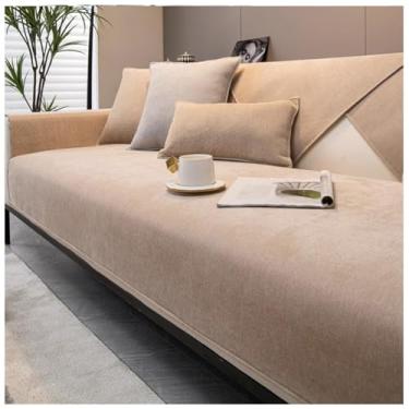 Imagem de SPXMQSS Capas de sofá para sofá secional, capas de assento macias de chenille, capas de sofá antiderrapantes de 1/2/3/4 lugares, capas de almofada de sofá em forma de L, protetor de móveis E 90 x 160