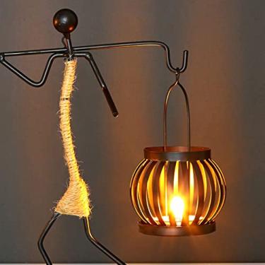 Imagem de Generic Candelabro Delicado Material de Ferro para Velas, Corda de Cânhamo, para Festas Festivas e Celebrações (Tipo F)