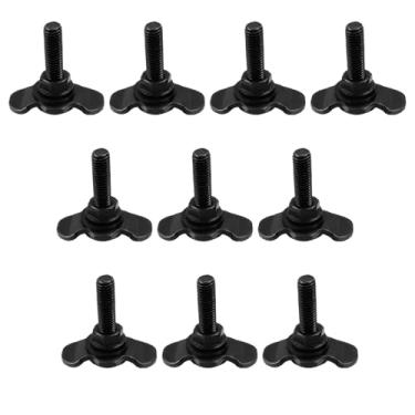 Imagem de HEVSTIL Acessórios de parafuso roscado L-Track (pacote com 10) – Pinos duplos M8 x 40 mm – Pinos de trilho L de aço resistente para amarração de carga