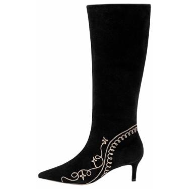 Imagem de Cinq à Sept Bota de cano alto feminina, Preto/açúcar mascavo, 40