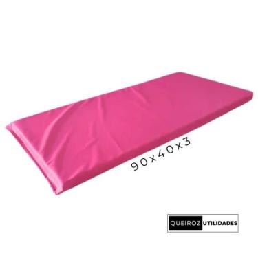 Imagem de COLCHONETE ROSA ACADEMIA / YOGA / PILATES - 90x40x3cm - DUPLA COSTURA 