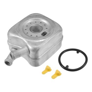 Imagem de VekAuto Kit de refrigerador de óleo do motor compatível com Volkswagen Beetle 2001-2006, radiador de óleo de transmissão de tom prateado de liga de alumínio durável com vedações O-ring
