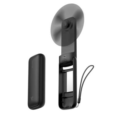 Imagem de Aecooly Ventilador portátil fino com espelho, ventilador portátil fino, recarregável por USB, mini pessoal [tempo máximo de resfriamento 24H], pequeno bolso dobrável alimentado por bateria para