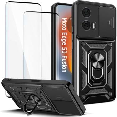 Imagem de Capinha Capa para Motorola Moto Edge 50 Fusion + 2 Películas de Vidro Temperado | Capa Anti-Impacto | Proteção da Câmera | Resistente a Arranhões | Aberturas Precisos | Armadura Militar