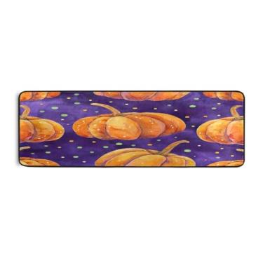 Imagem de Qilmy Tapete de corrida de abóbora colorido de Ação de Graças, 183 x 61 cm, antiderrapante, antifadiga, confortável, tapetes longos, para quarto, sala de estar, banheiro, corredores, entrywa466